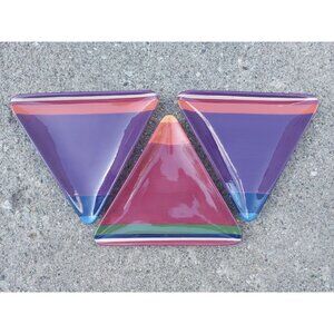3 Sonoma Color Fest II Triangular Ceramic Salad Plates Triangle